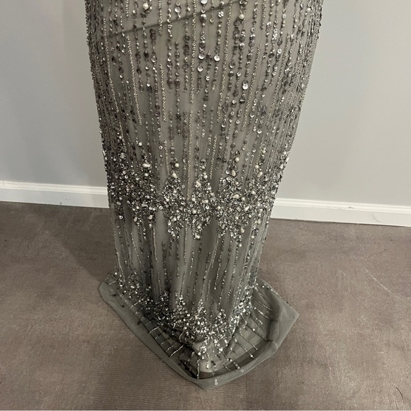 Adrianna Pappell Silver Sequined Halter Neck Evening Dress New with Tags 2 - Picture 3 of 10